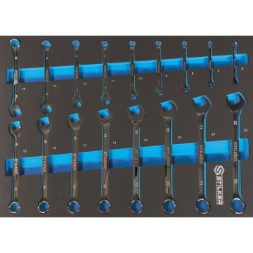 Module mousse 527x387mm douilles/cliquets 1/2" - 1/4" - Coffret de 110 pièces STILKER