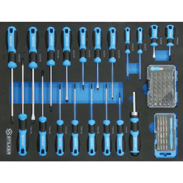 Module mousse 527x387mm tournevis - Coffret de 85 pièces, STILKER