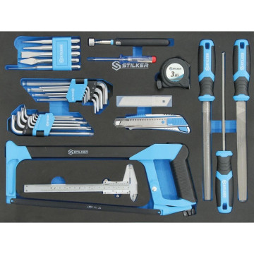 Module mousse 527x387mm mesure, clés, scie, limes - Coffret de 42 pièces, STILKER