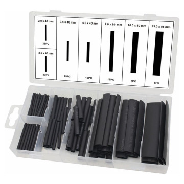 Gaine thermorétractable 40 à 85mm noir - coffret de 100 pièces, STILKER