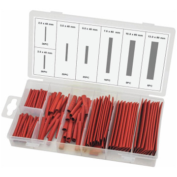 Gaine thermorétractable 40 à 85mm rouge retreint 2:1 - coffret de 127 pièces, STILKER