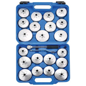 Cloches aluminium pour filtres à huile - coffret de 23 pièces, STILKER