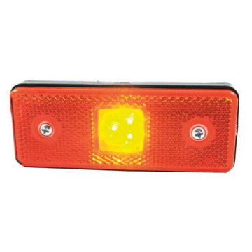 Feu de position à LED 12/24V rectangulaire, catadioptre incorporé, 110x41x10 mm, entraxe 75 mm, à fixer - VRAC