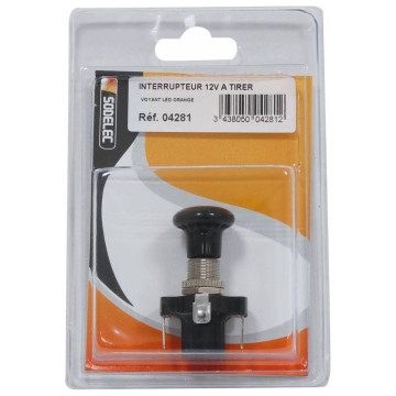 Interrupteur à tirer avec voyant LED orange
