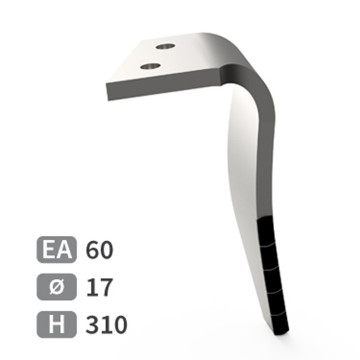 Dent de herse rotative droite 5 plaquettes carbure, ALPEGO, 310x102mm, Ø17mm, entraxe 60mm, D07401A - MKOA00135 - pièce interchangeable