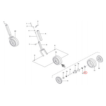 Couvercle d´arbre de roue pour bineuse OZDOKEN / AC010612
