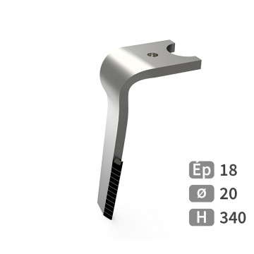 Dent carbure, 12 pastilles triangulaire 13mm, herse rotative, KUHN, 340x110x18mm, Ø20mm, fixation rapide, K2507080 - K2510380, gauche, pièce interchangeable