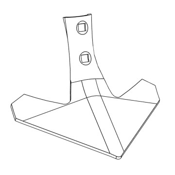 Soc patte d'oie 230 mm pour déchaumeur à dents, cultivateur AGRISEM, AGM18-03-609, pièce origine