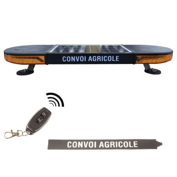 Rampe gyrophare LED solaire, sans fil, convoi agricole, fixation magnétique, homologuée R65-R10