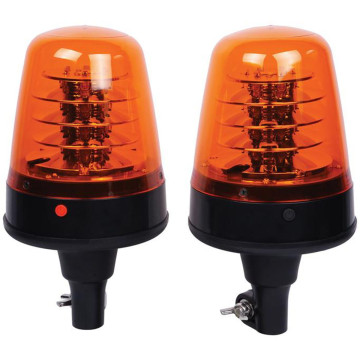 Lot de 2 gyrophares à LED sur tige flexible, synchronisés, 12/24V, pour CASE, NEW HOLLAND, R65-R10
