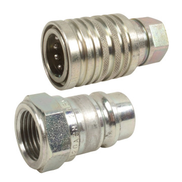 Kit 2 coupleurs push-pull, 1 mâle + 1 femelle, pour outil de manutention tracteur
