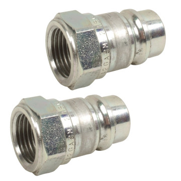Kit 2 coupleurs push-pull, mâle + mâle, pour outil de manutention tracteur