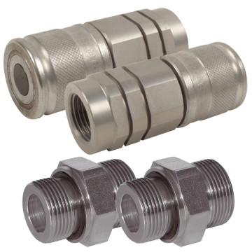 Kit coupleurs push-pull face plane, femelle + femelle, pour malaxeur