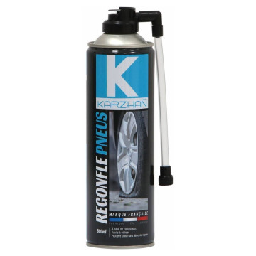 Bombe regonfle pneus, aérosol de 500ml, KARZHAN