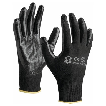 Gants de manutention haute dextérité, noir, enduit nitrile, taille L (9)