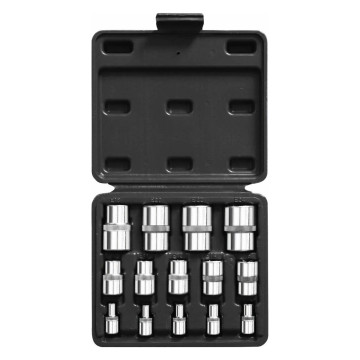 Coffret de 14 douilles 1/4" 3/8" 1/2" Torx femelle, DRAKKAR