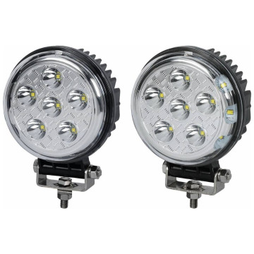 Lot de 2 phares de travail rond LED 10/30V 45W 3500 lumens faisceau combiné