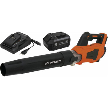 Pack souffleur professionnel sans fils 20V, débit 550 m³/h, avec batterie 4Ah et chargeur 3A, SCHNEIDER