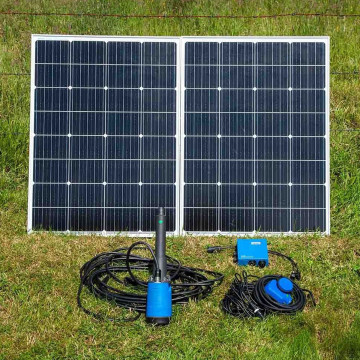 Kit pompe de prairie solaire jusqu'à 7 m3/jours, avec pompe 40m, panneaux, flotteur, tuyau, LORENTZ