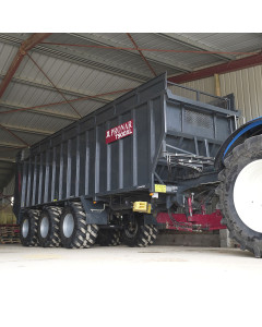 Remorque fond poussant T900XL, essieu tridem avec suiveur forc&eacute;, capacit&eacute; jusqu'&agrave; 62m3, homologation europ&eacute;enne 40km/h, PRONAR