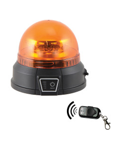 Gyrophare LED rotatif sur batterie, fixation magn&eacute;tique, sur batterie, homologu&eacute; R65-R10, autonomie de 8 &agrave; 12 heures