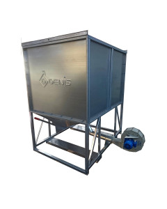 Tr&eacute;mie ventil&eacute;e : contrainer &agrave; c&eacute;r&eacute;ales 2,10m&sup3; + a&eacute;rateur de grains monophas&eacute; ou triphas&eacute; + accessoires, DENIS