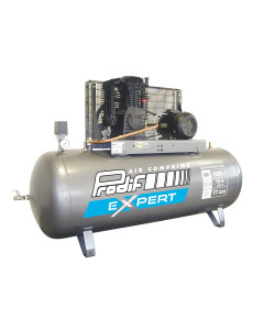 Compresseur fixe &agrave; courroie 500 litres 400V bi-cylindre, 61,8m&sup3;/h, 10CV, triphas&eacute;, FF069511300, PRODIF EXPERT