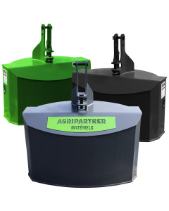 Masse tracteur avant monobloc acier, construction m&eacute;cano-soud&eacute;e, disponible de 100 &agrave; 2500 Kg, couleur au choix