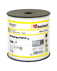 Ruban blanc 200m x 20mm, HORIZONT Farmer T20