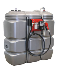 Cuve de stockage Gasoil, Fuel, GNR, PEHD 1500 litres double paroi, 60 l/min, DRAKKAR