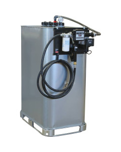 Cuve de stockage Gasoil, Fuel, GNR, 999 litres, galvanis&eacute;e, double paroi, avec pompe 56 l/min, PIUSI