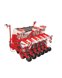 Semoir monograine double ch&acirc;ssis t&eacute;lescopique et extensible, VPKT, de 6 &agrave; 8 rangs, &eacute;cartement entre rangs 45-75cm, &eacute;l&eacute;ments semeur double disques, traceurs, cardan, &Ouml;ZD&Ouml;KEN