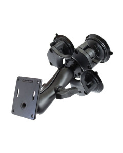 Pack support complet triple ventouse, bras moyen, plaque carr&eacute;e, RAM
