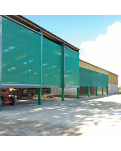 Store rapide, filet brise vent avec rails de guidage, largeur 6,00m, hauteur 4,10 m, PATURA