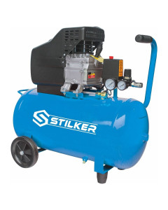 Compresseur coaxial mobile 50 litres, 230V monophas&eacute;, 8 bar, 2CV, avec huile, STILKER