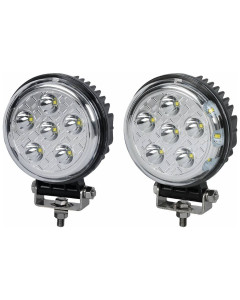 Lot de 2 phares de travail rond LED 10/30V 45W 3500 lumens faisceau combin&eacute;