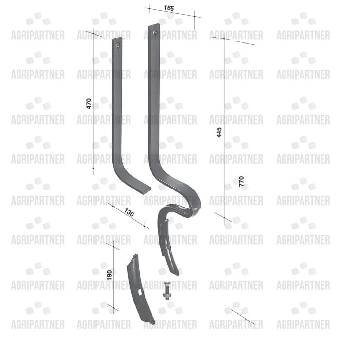 Renfort pour dent efface-trace 40x10, pièce interchangeable