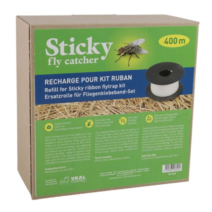 Ruban collant attrape mouche 400 mètres pour kit ruban anti-mouches, STICKY