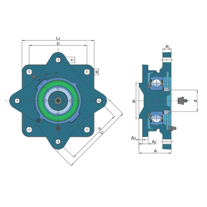 Palier complet pour rouleau de déchaumeur MASCHIO - GASPARDO, M43400468, pièce interchangeable