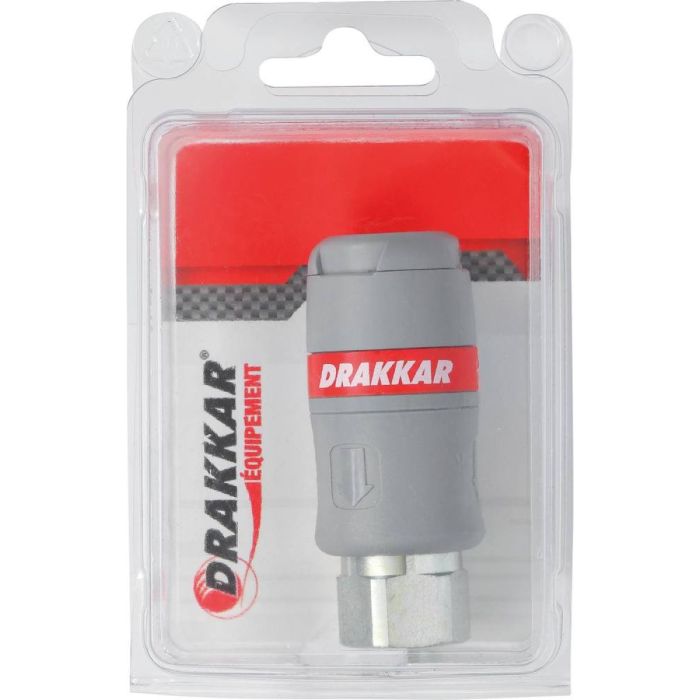 Raccord rapide femelle passage d'air 8mm filetage femelle 1/2", DRAKKAR