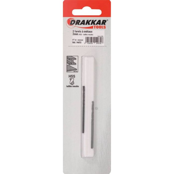 Forets à métaux HSS taillé-meulés, diamètre de 2 à 13 mm