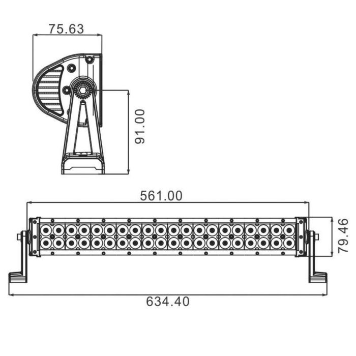 Barre d´éclairage 40 LED 120W lumens 8000Lm