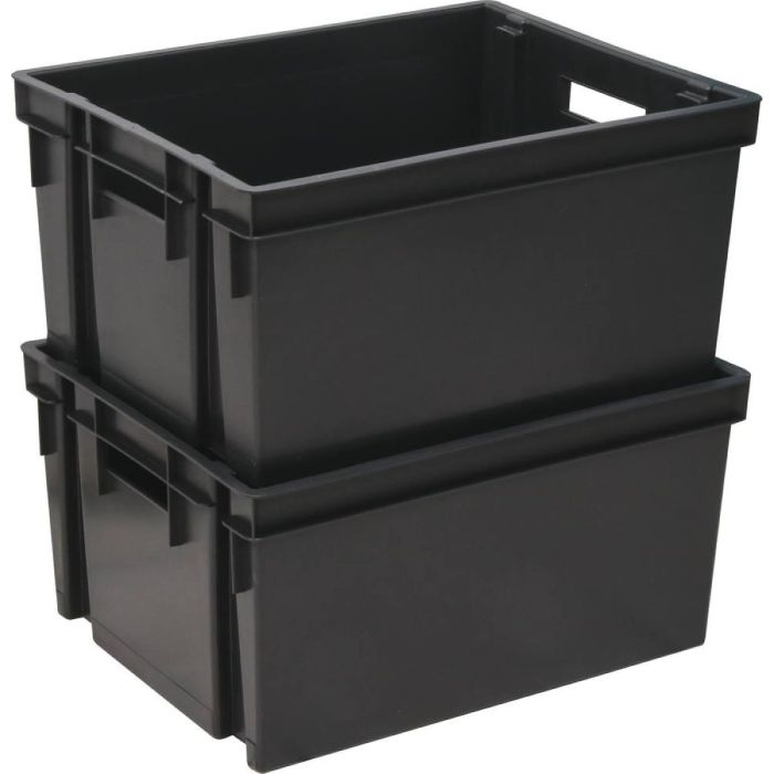 Bac de rangement gris, 20L, 30L, 50L, empilable, EDA