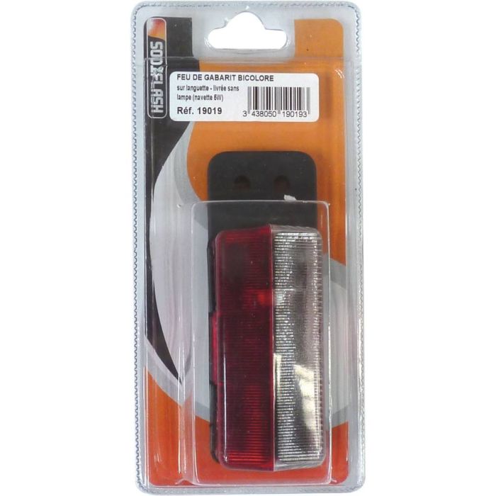 Feu de gabarit bicolore rouge et blanc sur languette, Type 2408, fixation par vis