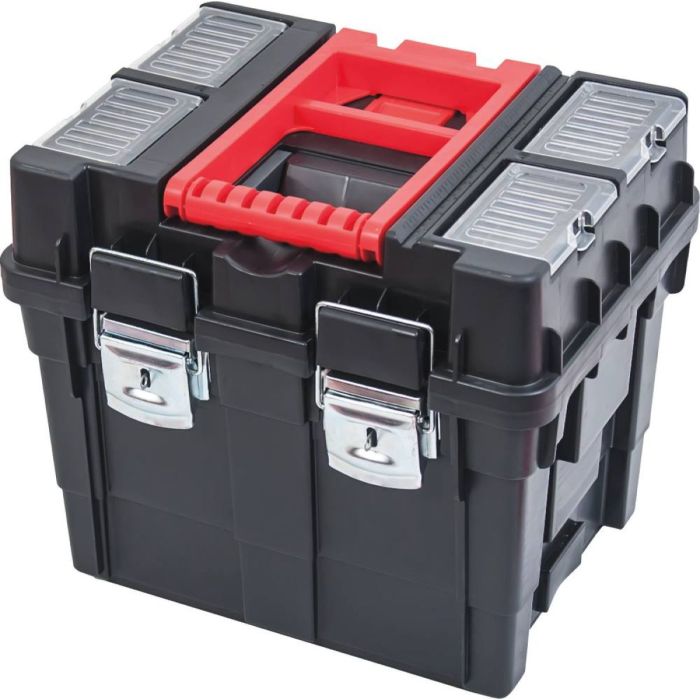 Caisse à outils mobile avec fermetures métalliques, 450x350x710 mm, DRAKKAR