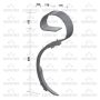 Dent type Gouvyflex, ressort + lame + bride, dégagement de 800 mm, 019020, pièce interchangeable