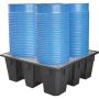 Bac de rétention 450 litres pour le stockage de 4 fûts debouts, charge maxi 1200 kg, DRAKKAR