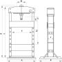 Presse d´atelier 50T, manuelle et pneumatique, DRAKKAR