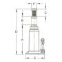 Cric bouteille hydraulique 3T, hauteur maxi 330 mm, corps en fonte, COMPAC