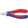 Pince coupante de côté pour électronique, capacité de coupe Ø 1,6-1,2-0,6 mm, KNIPEX, 77 02 115 SB